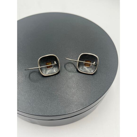 Silpada Sterling 925 Silver Square Bezel Scroll Amber
Earrings W0911 - Picture 8 of 12